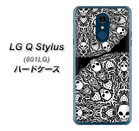 Y!mobile LG Q Stylus 801LG 高画質仕上げ 背面印刷 ハードケース【AG834 苺骸骨曼荼羅（黒）】