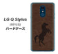 Y!mobile LG Q Stylus 801LG 高画質仕上げ 背面印刷 ハードケース【EK861  レザー風馬】
