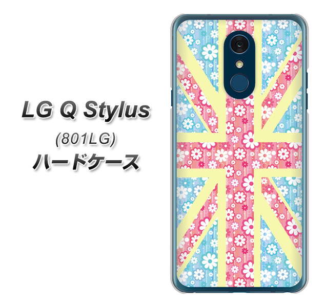 Y!mobile LG Q Stylus 801LG 高画質仕上げ 背面印刷 ハードケース【EK895 ユニオンジャックパステルフラワー】