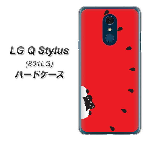 Y!mobile LG Q Stylus 801LG 高画質仕上げ 背面印刷 ハードケース【IA812 すいかをかじるネコ】