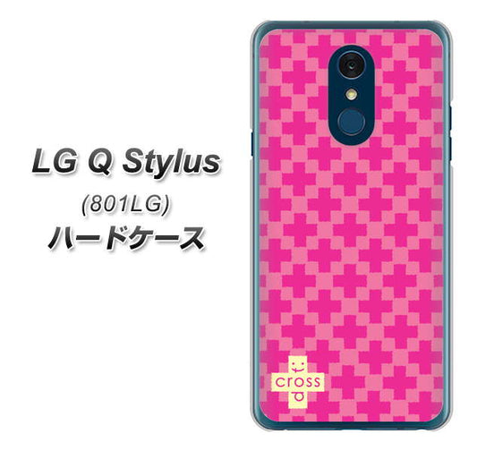 Y!mobile LG Q Stylus 801LG 高画質仕上げ 背面印刷 ハードケース【IB901  クロスドット_ピンク】
