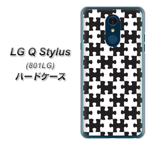 Y!mobile LG Q Stylus 801LG 高画質仕上げ 背面印刷 ハードケース【IB903  ジグソーパズル_モノトーン】