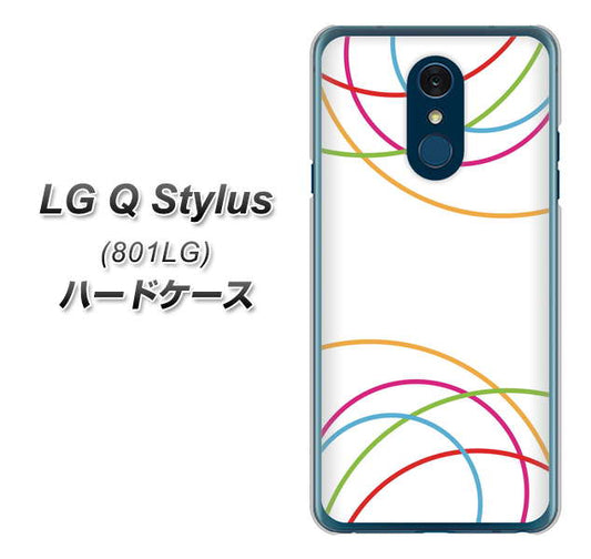 Y!mobile LG Q Stylus 801LG 高画質仕上げ 背面印刷 ハードケース【IB912  重なり合う曲線】