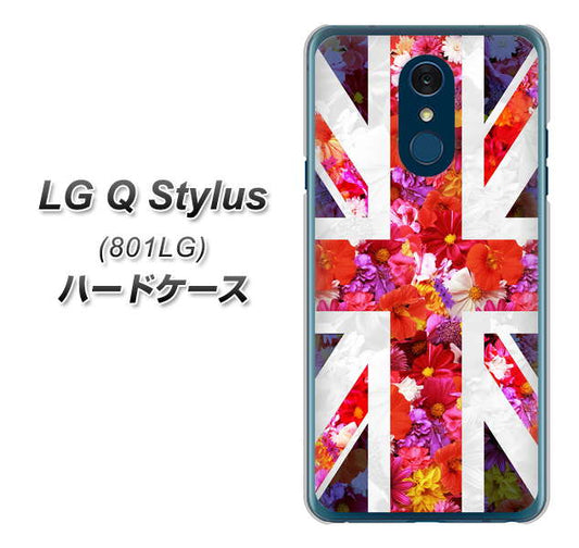 Y!mobile LG Q Stylus 801LG 高画質仕上げ 背面印刷 ハードケース【SC801 ユニオンジャック リアルフラワー】