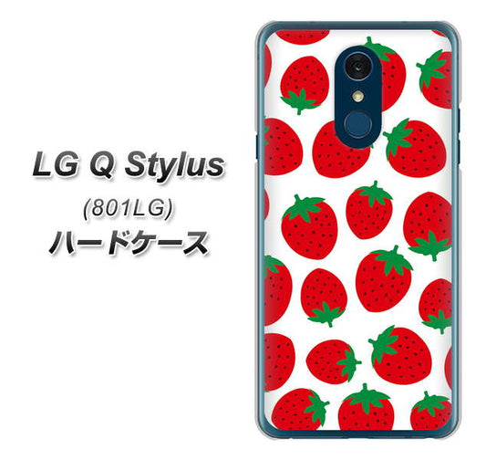 Y!mobile LG Q Stylus 801LG 高画質仕上げ 背面印刷 ハードケース【SC811 小さいイチゴ模様 レッド】