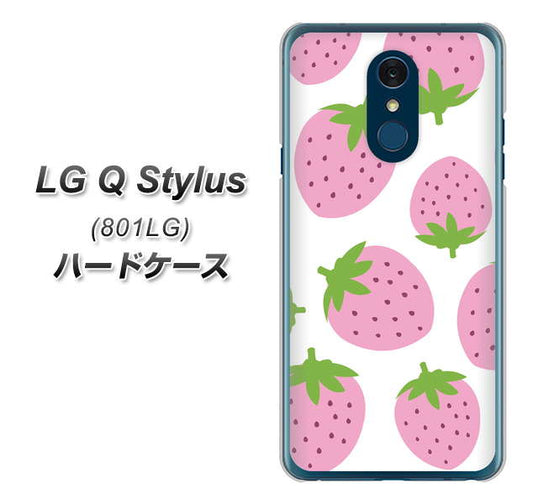 Y!mobile LG Q Stylus 801LG 高画質仕上げ 背面印刷 ハードケース【SC816 大きいイチゴ模様 ピンク】