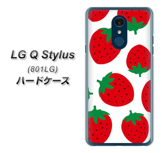 Y!mobile LG Q Stylus 801LG 高画質仕上げ 背面印刷 ハードケース【SC818 大きいイチゴ模様レッド】