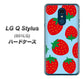 Y!mobile LG Q Stylus 801LG 高画質仕上げ 背面印刷 ハードケース【SC821 大きいイチゴ模様レッドとブルー】