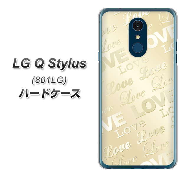 Y!mobile LG Q Stylus 801LG 高画質仕上げ 背面印刷 ハードケース【SC840 エンボス風LOVEリンク（ヌーディーベージュ）】