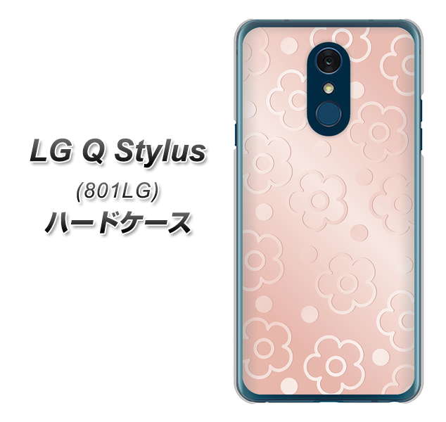 Y!mobile LG Q Stylus 801LG 高画質仕上げ 背面印刷 ハードケース【SC843 エンボス風デイジーシンプル（ローズピンク）】