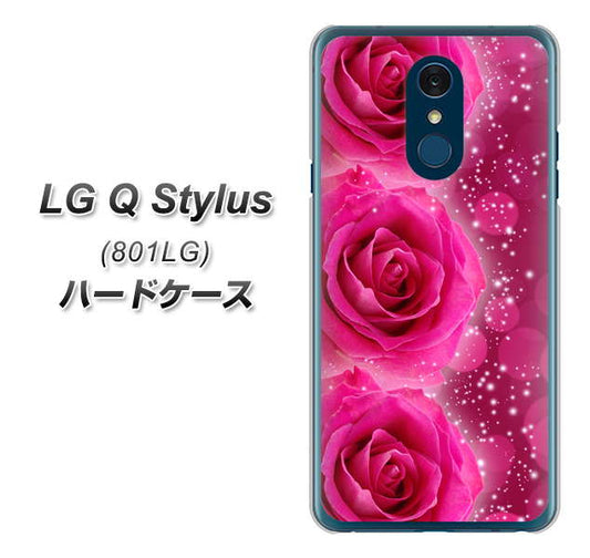 Y!mobile LG Q Stylus 801LG 高画質仕上げ 背面印刷 ハードケース【VA815 3連のバラ】