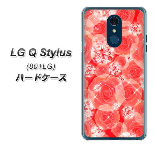 Y!mobile LG Q Stylus 801LG 高画質仕上げ 背面印刷 ハードケース【VA816 ダイヤモンドとバラ】