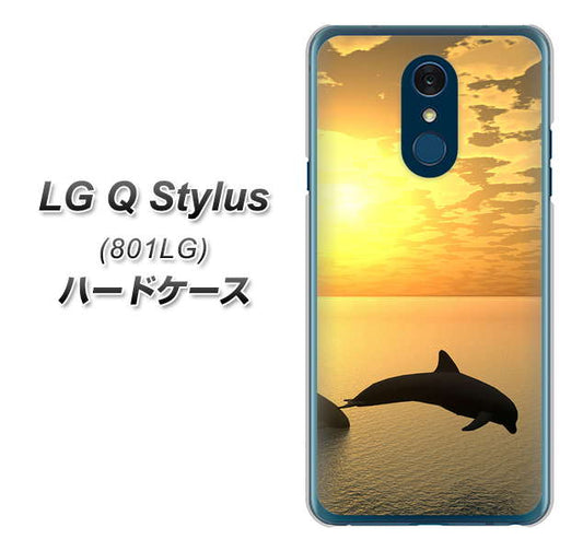 Y!mobile LG Q Stylus 801LG 高画質仕上げ 背面印刷 ハードケース【VA845 夕暮れのドルフィン】