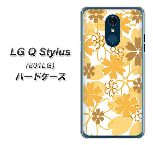 Y!mobile LG Q Stylus 801LG 高画質仕上げ 背面印刷 ハードケース【VA959 重なり合う花　オレンジ】