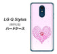 Y!mobile LG Q Stylus 801LG 高画質仕上げ 背面印刷 ハードケース【YA956 ハート03 素材クリア】