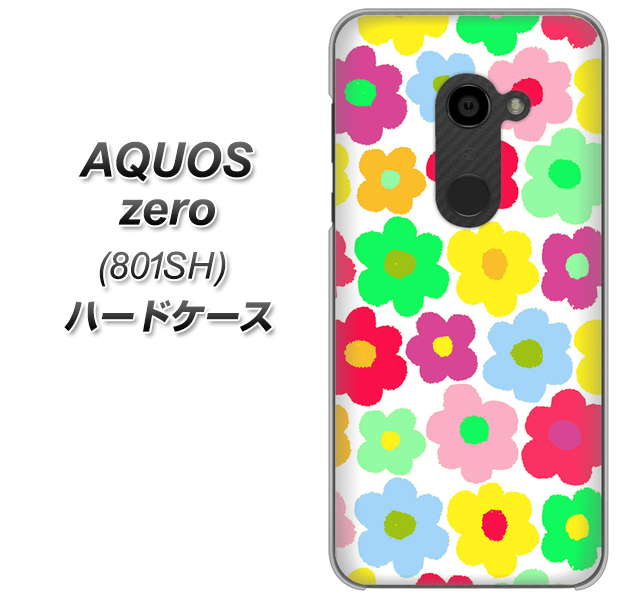 SoftBank アクオスゼロ 801SH 高画質仕上げ 背面印刷 ハードケース【758 ルーズフラワーカラフル】