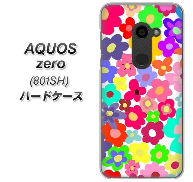 SoftBank アクオスゼロ 801SH 高画質仕上げ 背面印刷 ハードケース【782 春のルーズフラワーWH】