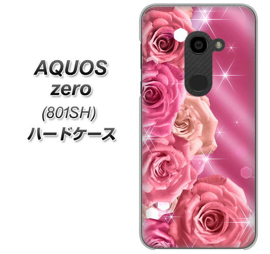 SoftBank アクオスゼロ 801SH 高画質仕上げ 背面印刷 ハードケース【1182 ピンクの薔薇に誘われて】