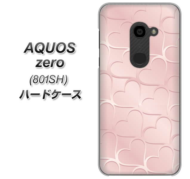 SoftBank アクオスゼロ 801SH 高画質仕上げ 背面印刷 ハードケース【1340 かくれハート（ローズピンク）】