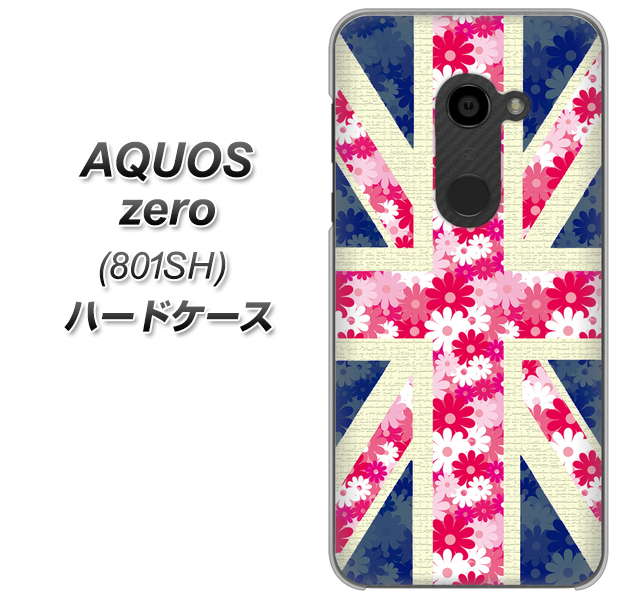 SoftBank アクオスゼロ 801SH 高画質仕上げ 背面印刷 ハードケース【EK894 ユニオンジャックフラワー】