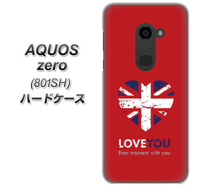 SoftBank アクオスゼロ 801SH 高画質仕上げ 背面印刷 ハードケース【SC804 ユニオンジャック ハートビンテージレッド】