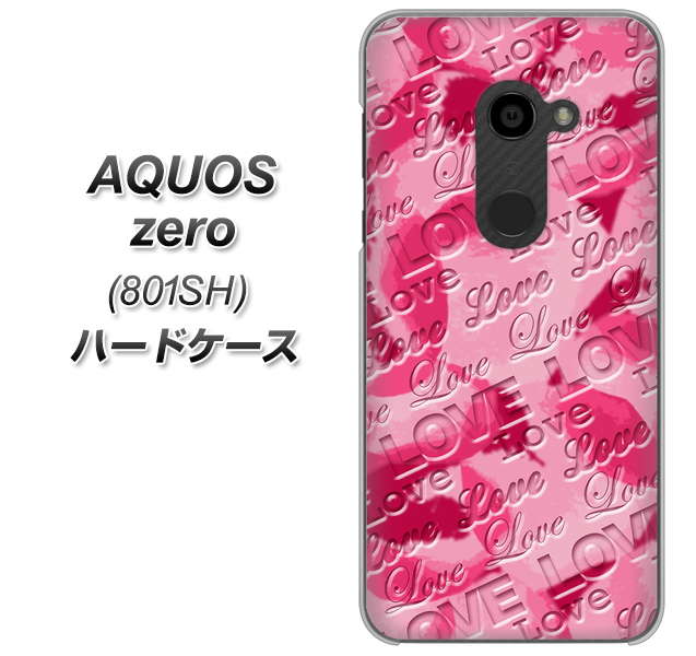 SoftBank アクオスゼロ 801SH 高画質仕上げ 背面印刷 ハードケース【SC845 フラワーヴェルニLOVE濃いピンク（ローズアンディアン）】
