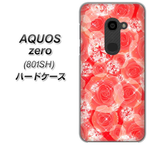 SoftBank アクオスゼロ 801SH 高画質仕上げ 背面印刷 ハードケース【VA816 ダイヤモンドとバラ】