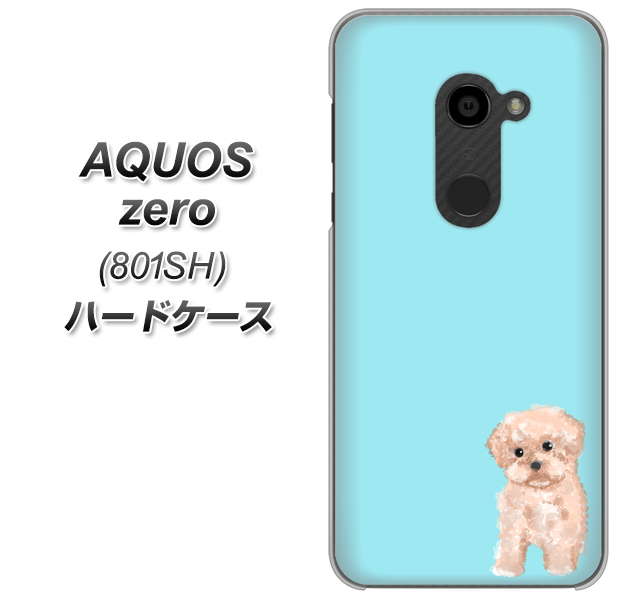 SoftBank アクオスゼロ 801SH 高画質仕上げ 背面印刷 ハードケース【YJ062 トイプードルアプリコット（ブルー）】