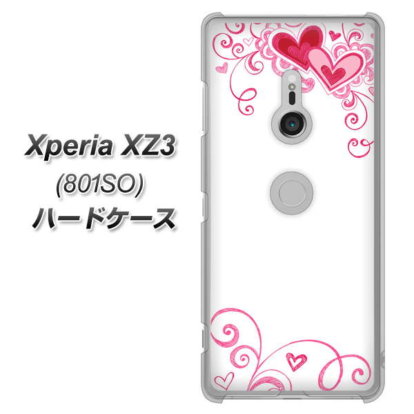 SoftBank エクスペリア XZ3 801SO 高画質仕上げ 背面印刷 ハードケース【365 ハートフレーム】