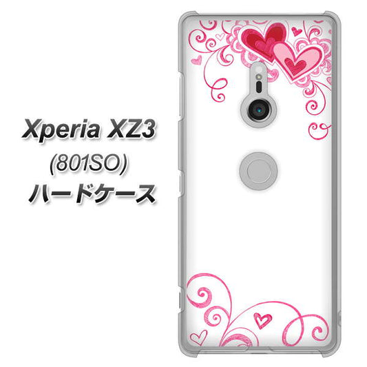 SoftBank エクスペリア XZ3 801SO 高画質仕上げ 背面印刷 ハードケース【365 ハートフレーム】