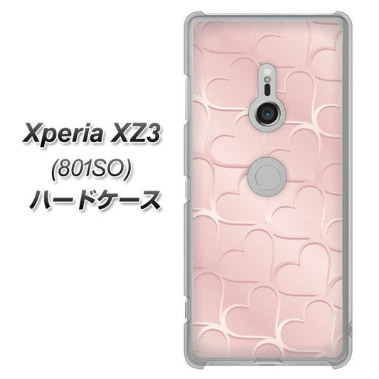 SoftBank エクスペリア XZ3 801SO 高画質仕上げ 背面印刷 ハードケース【1340 かくれハート（ローズピンク）】
