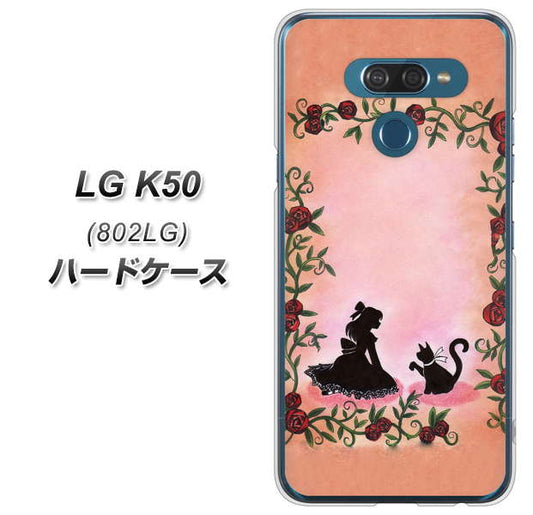 softbank LG K50 802LG 高画質仕上げ 背面印刷 ハードケース【1096 お姫様とネコ（カラー）】
