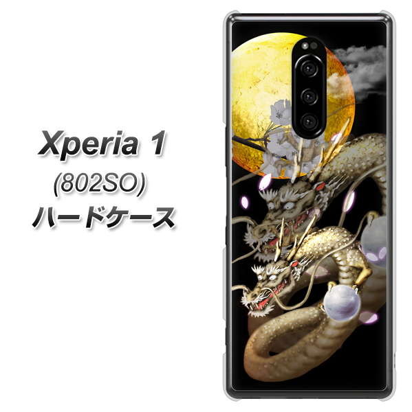 softbank エクスぺリア ワン 802SO 高画質仕上げ 背面印刷 ハードケース【1003 月と龍】