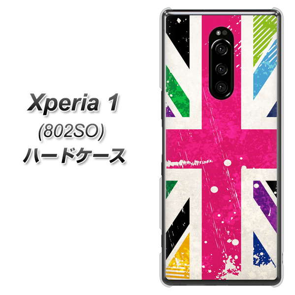 softbank エクスぺリア ワン 802SO 高画質仕上げ 背面印刷 ハードケース【SC806 ユニオンジャック ピンクビンテージ】