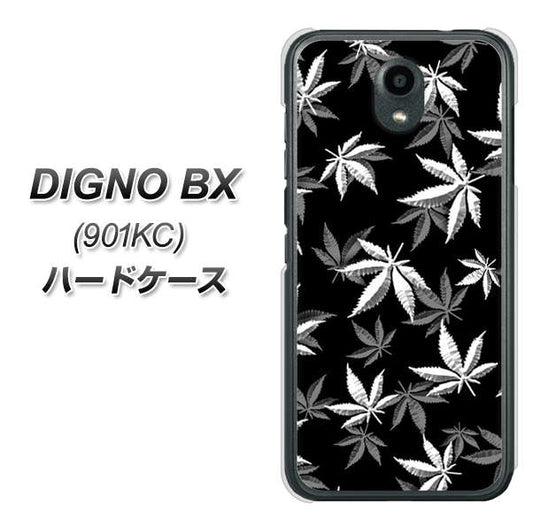 Softbank ディグノBX 901KC 高画質仕上げ 背面印刷 ハードケース【064 モノトーン大麻ブラック】