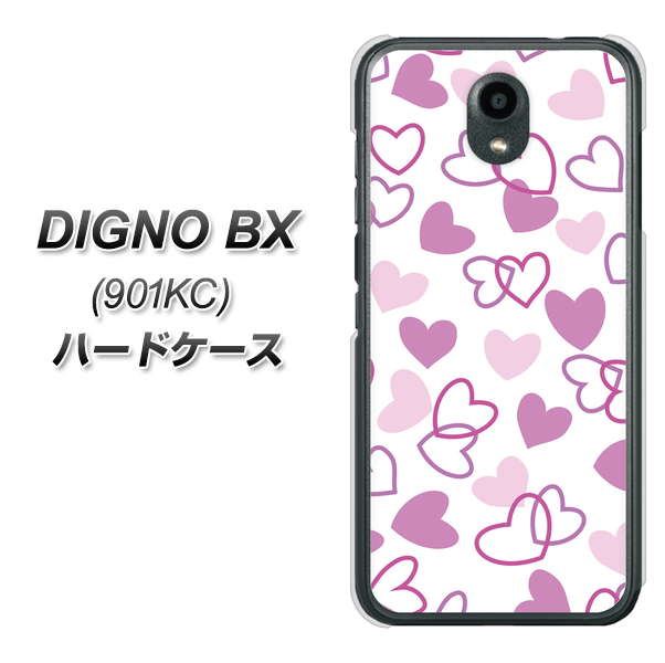 Softbank ディグノBX 901KC 高画質仕上げ 背面印刷 ハードケース【VA928 ハートがいっぱい パープル】