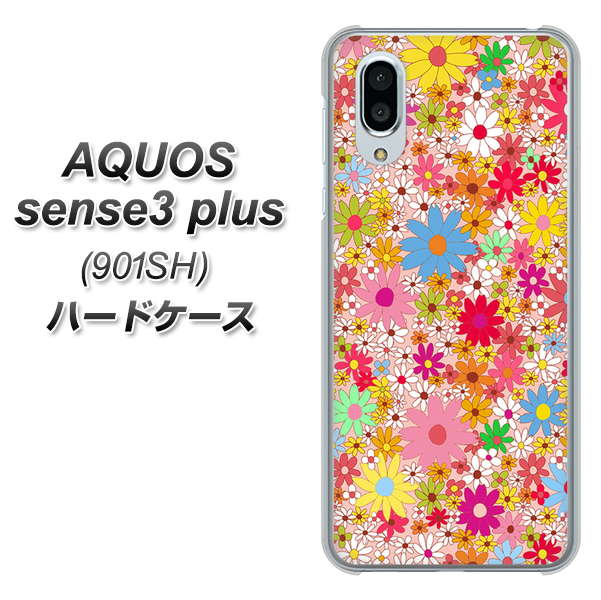 SoftBank アクオスセンス3 プラス 901SH 高画質仕上げ 背面印刷 ハードケース【746 花畑A】