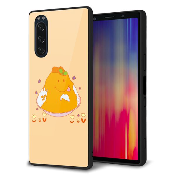 softbank エクスペリア5 901SO 強化ガラス＆TPUスマホケース ガラプリ【MA904 台湾風かき氷】