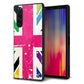 softbank エクスペリア5 901SO 強化ガラス＆TPUスマホケース ガラプリ【SC806 ユニオンジャック ピンクビンテージ】
