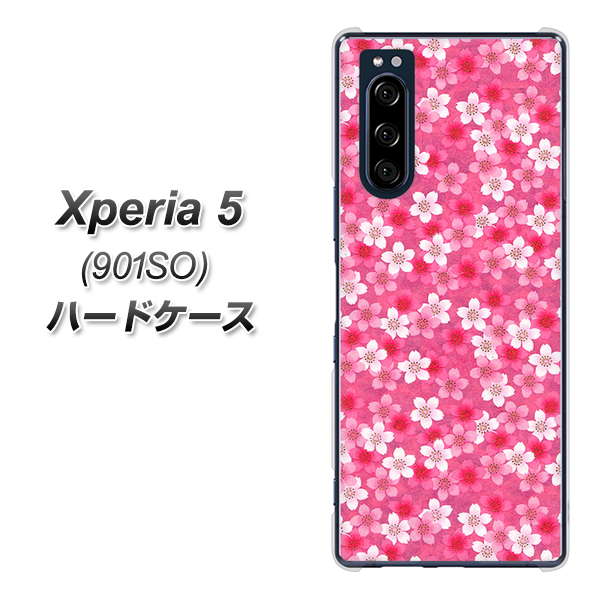 softbank エクスペリア5 901SO 高画質仕上げ 背面印刷 ハードケース【065 さくら】