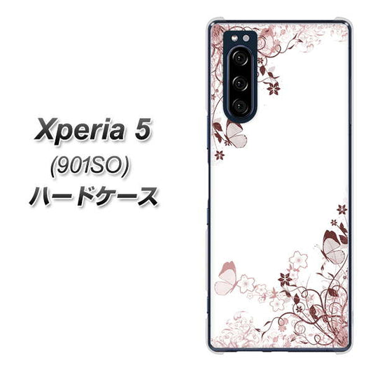 softbank エクスペリア5 901SO 高画質仕上げ 背面印刷 ハードケース【142 桔梗と桜と蝶】