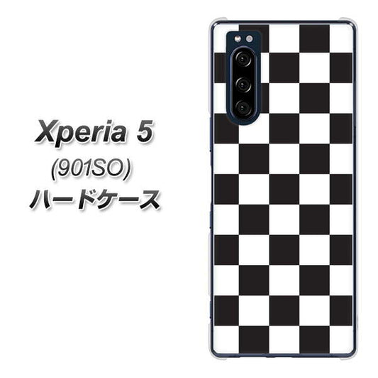 softbank エクスペリア5 901SO 高画質仕上げ 背面印刷 ハードケース【151 フラッグチェック】