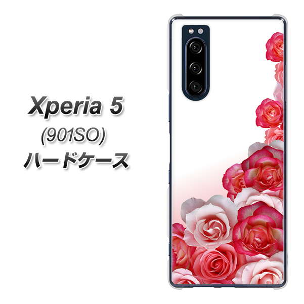 softbank エクスペリア5 901SO 高画質仕上げ 背面印刷 ハードケース【299 薔薇の壁】