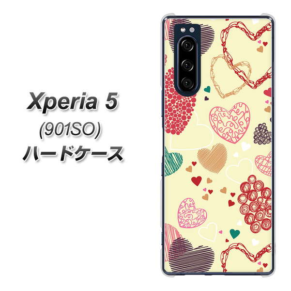 softbank エクスペリア5 901SO 高画質仕上げ 背面印刷 ハードケース【480 素朴なハート】