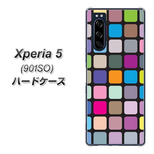 softbank エクスペリア5 901SO 高画質仕上げ 背面印刷 ハードケース【509 カラースクエア】