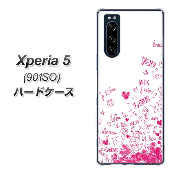 softbank エクスペリア5 901SO 高画質仕上げ 背面印刷 ハードケース【631 恋の落書き】