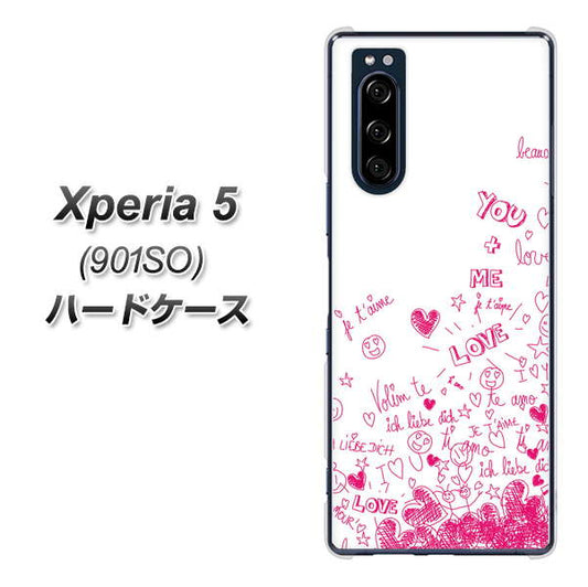 softbank エクスペリア5 901SO 高画質仕上げ 背面印刷 ハードケース【631 恋の落書き】