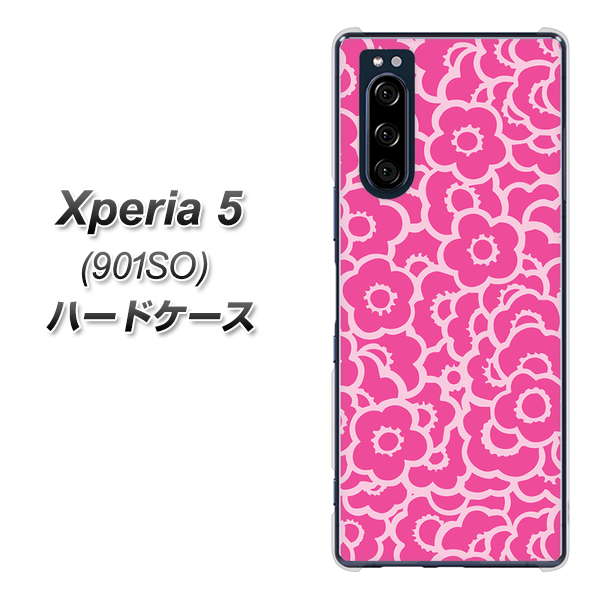 softbank エクスペリア5 901SO 高画質仕上げ 背面印刷 ハードケース【716 ピンクフラワー】