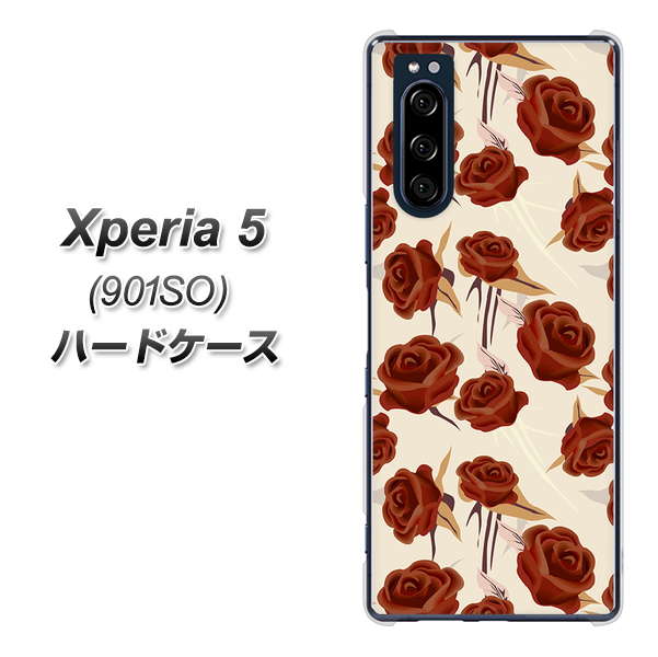 softbank エクスペリア5 901SO 高画質仕上げ 背面印刷 ハードケース【1157 クラシックローズ】