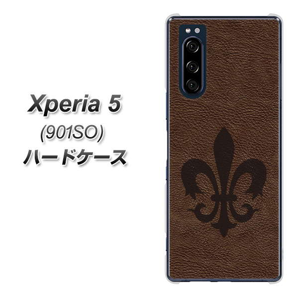 softbank エクスペリア5 901SO 高画質仕上げ 背面印刷 ハードケース【EK823  レザー風ユリ】